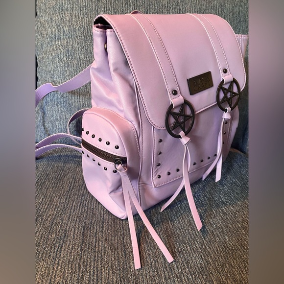 Blackcraft Cult 💜 Lavender 💜 Messenger Backpack with Pentagram Details 🦇 - Picture 7 of 10